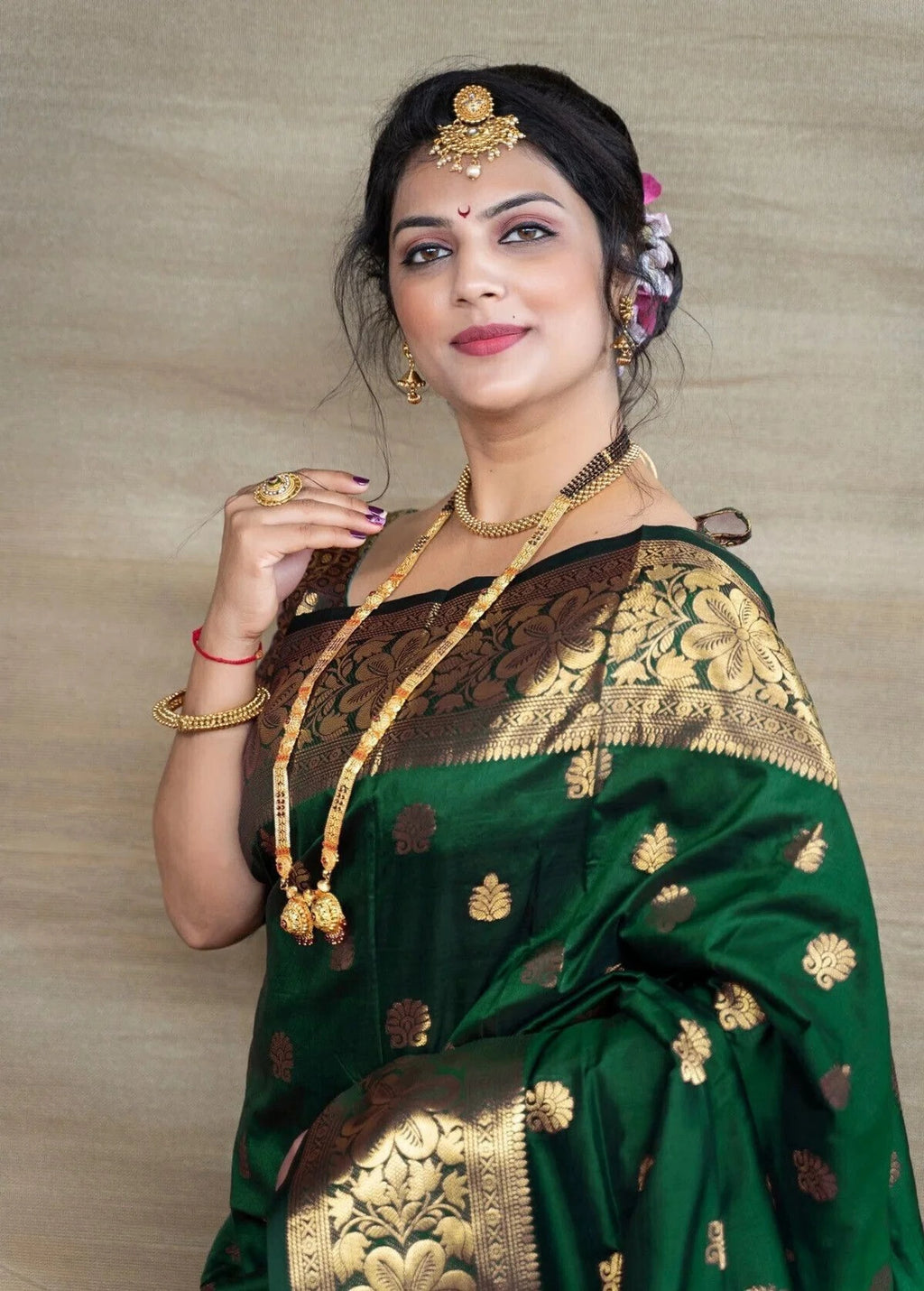 Saavan  Banarasi Saree Art Pure Silk Saree for Women (Green)