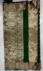 Saavan  Banarasi Saree Art Pure Silk Saree for Women (Green)